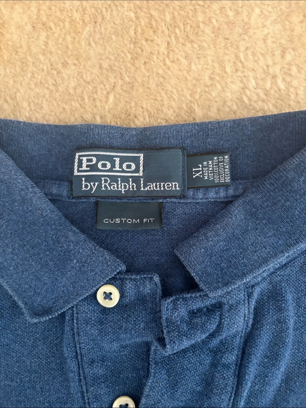 Polo by Ralph Lauren Navy Blue Polo with Orange Pony